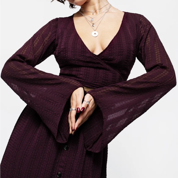 Disturbia Enola Bell Sleeve Co-ord Wrap Top Size 14 - Picture 7 of 12